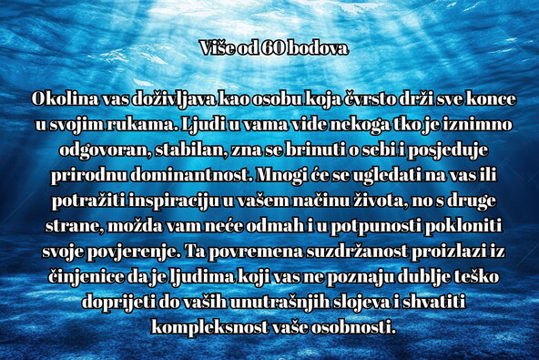 Rezultati testa osobnosti
