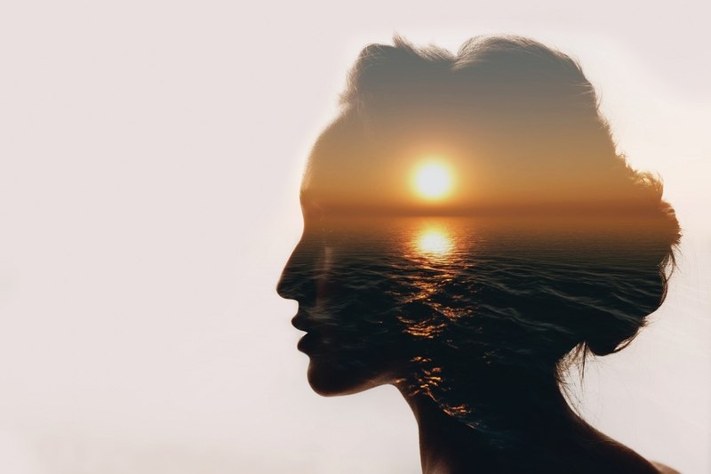 žena, sunce