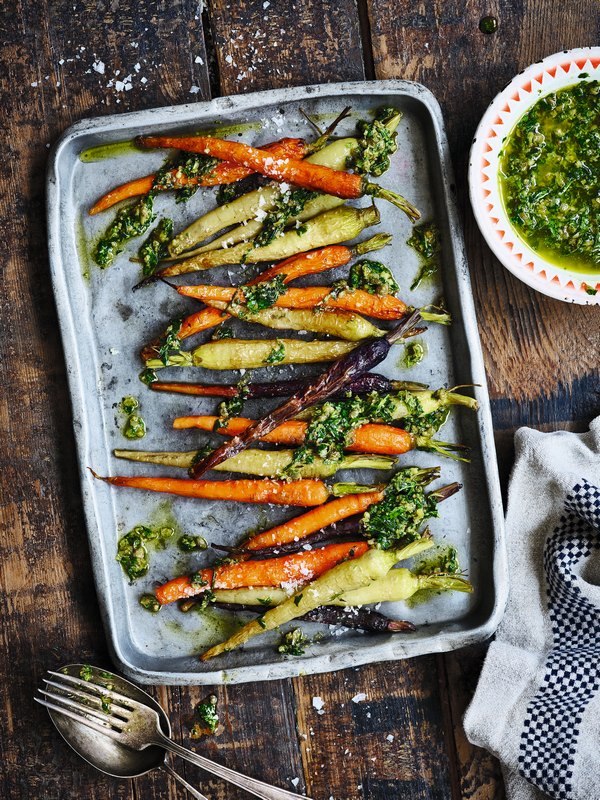 Roast Carrots with Salsa Verde