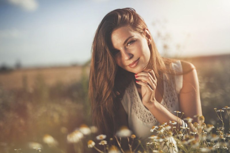 žena,priroda, alergija,