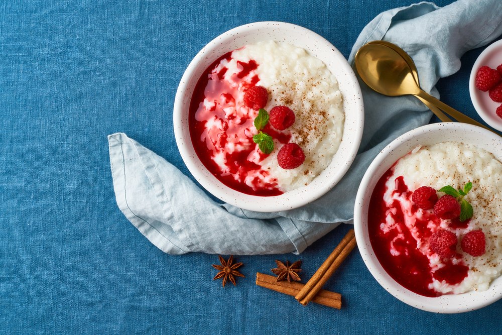 Recept za rižu na mlijeku s malinama