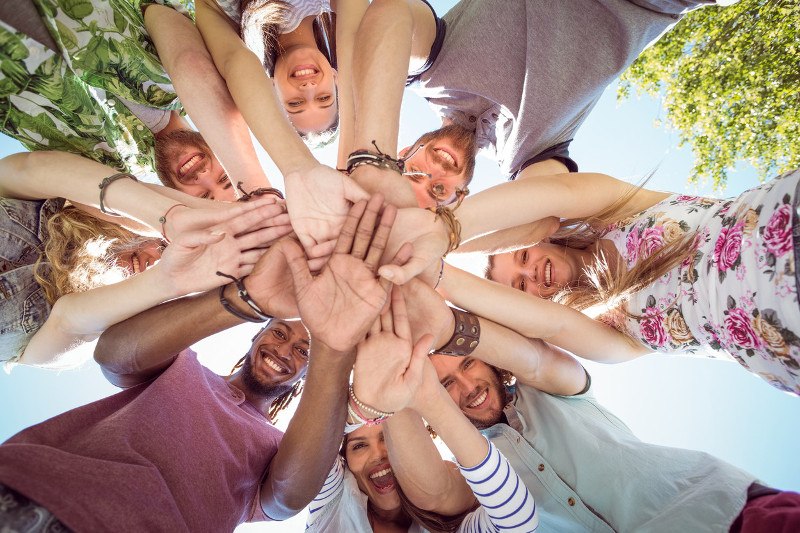 prijatelji, ruke, zajedništvo