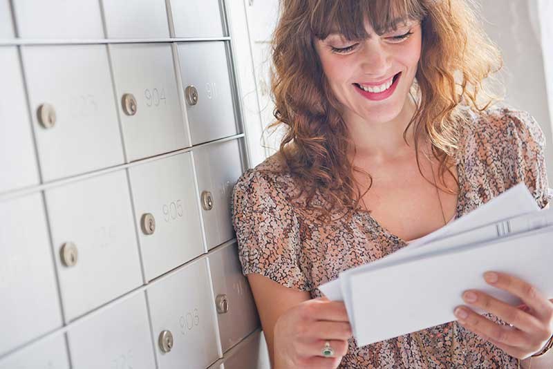 žena sreća pismo račun