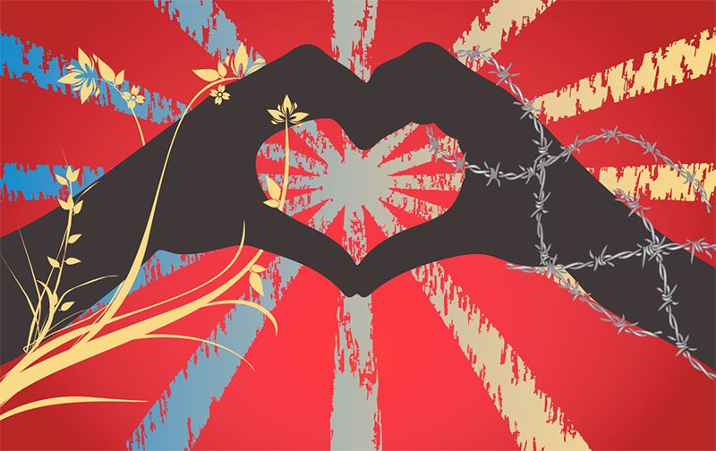 ruke ljubav cvijeće trnje