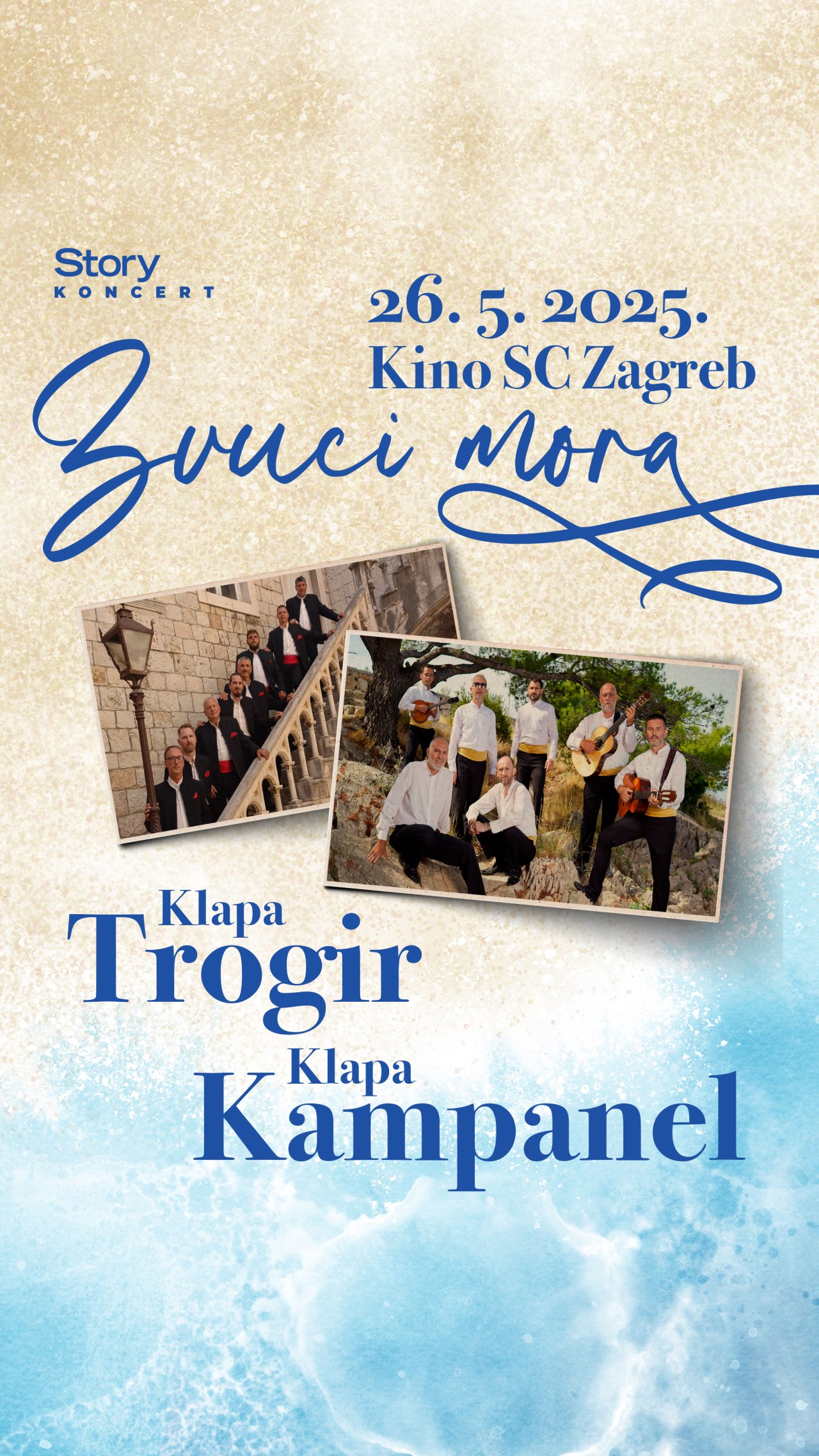 Zvuci mora koncert klapa Kampanel i Trogir 26 svibnja u dvorani Kina SC