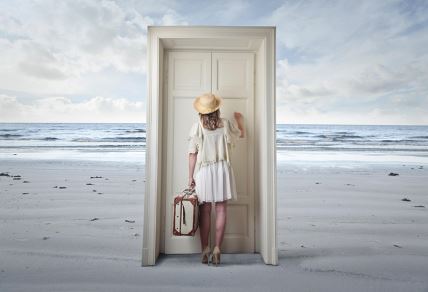 žena vrata plaža