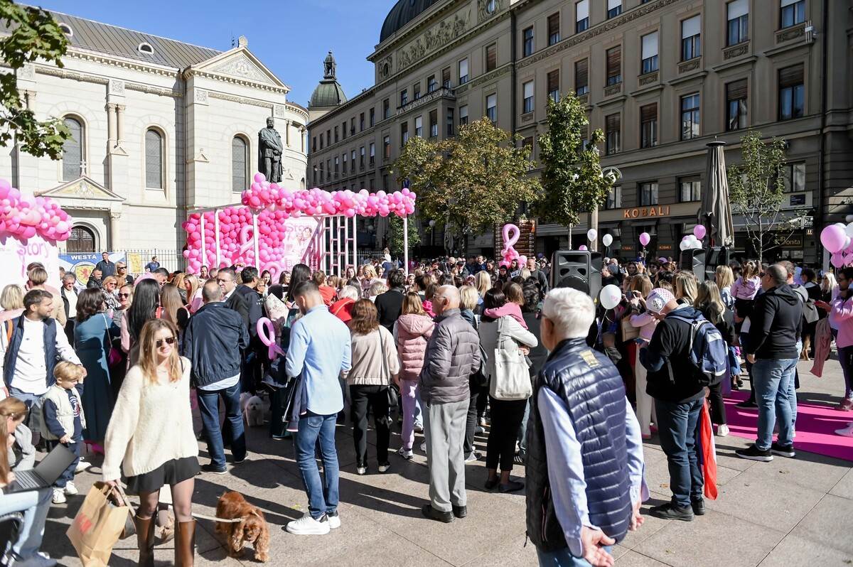Pink modna pista u srcu Zagreba: Kreacije domaćih dizajnera nosile su junakinje Udruge P.I.N.K. life i poznate osobe