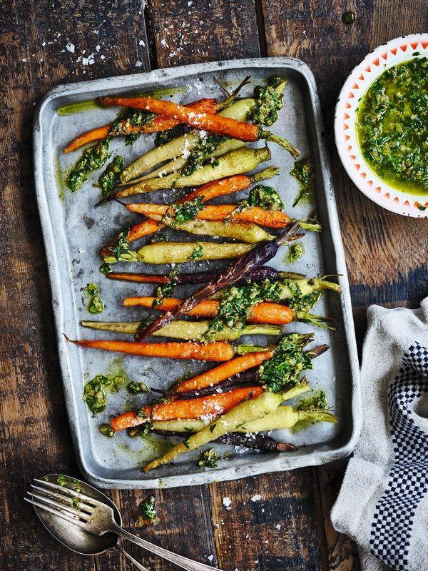 Roast Carrots with Salsa Verde